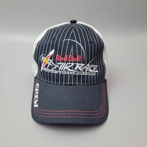Red Bull Mens Strapback Air Race World Championships Logo Hat Black Gray